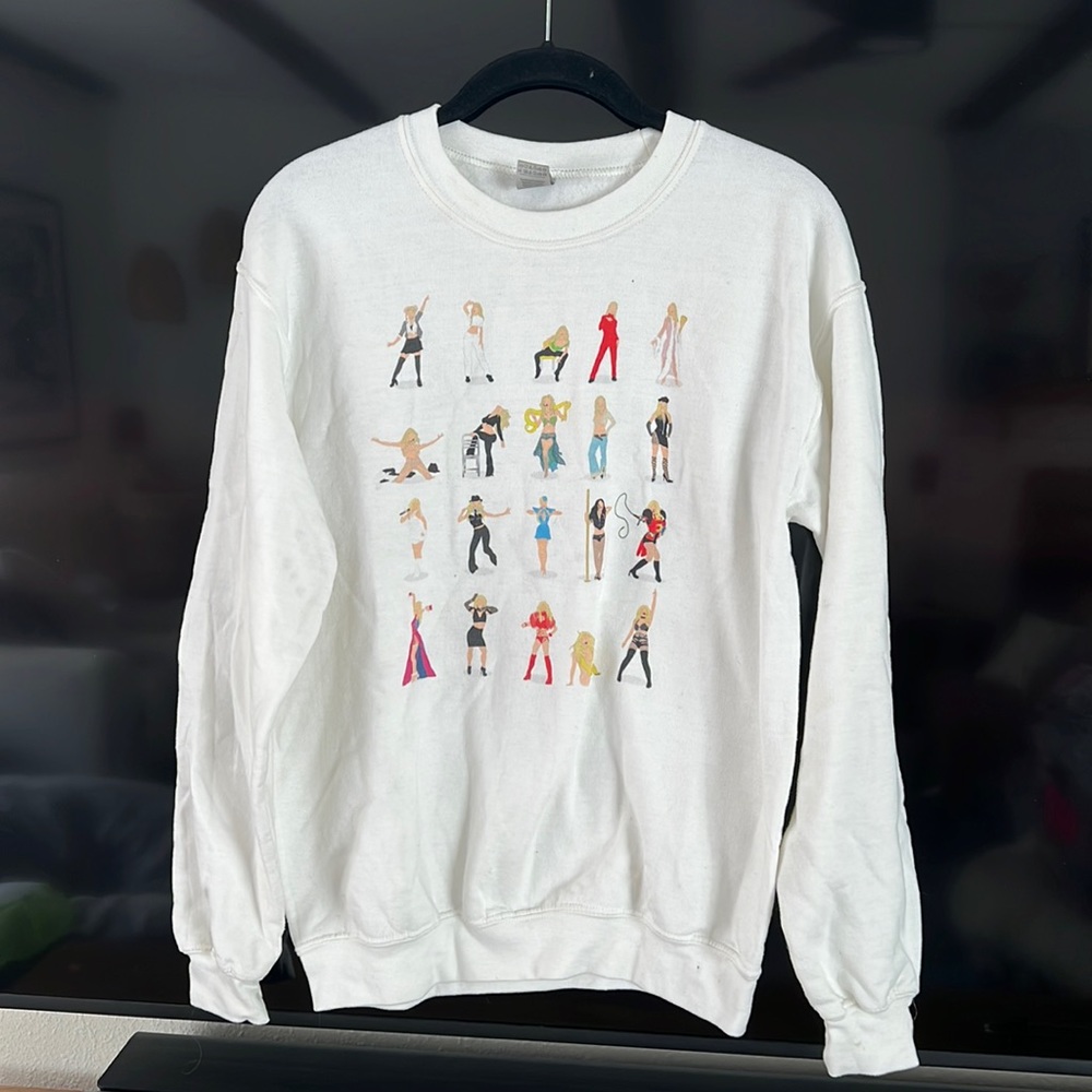 Britney Spears “eras” white small sweatshirt